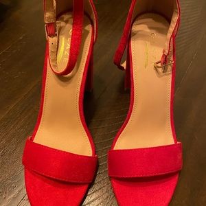 RED SUEDE HEELS